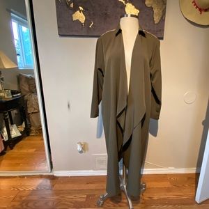 Gorgeous Military Green Duster with gem shoulders